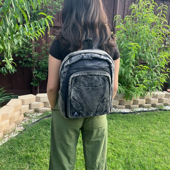 Stonewashed Heavy Cotton Backpack Black - Picture 5 of 14